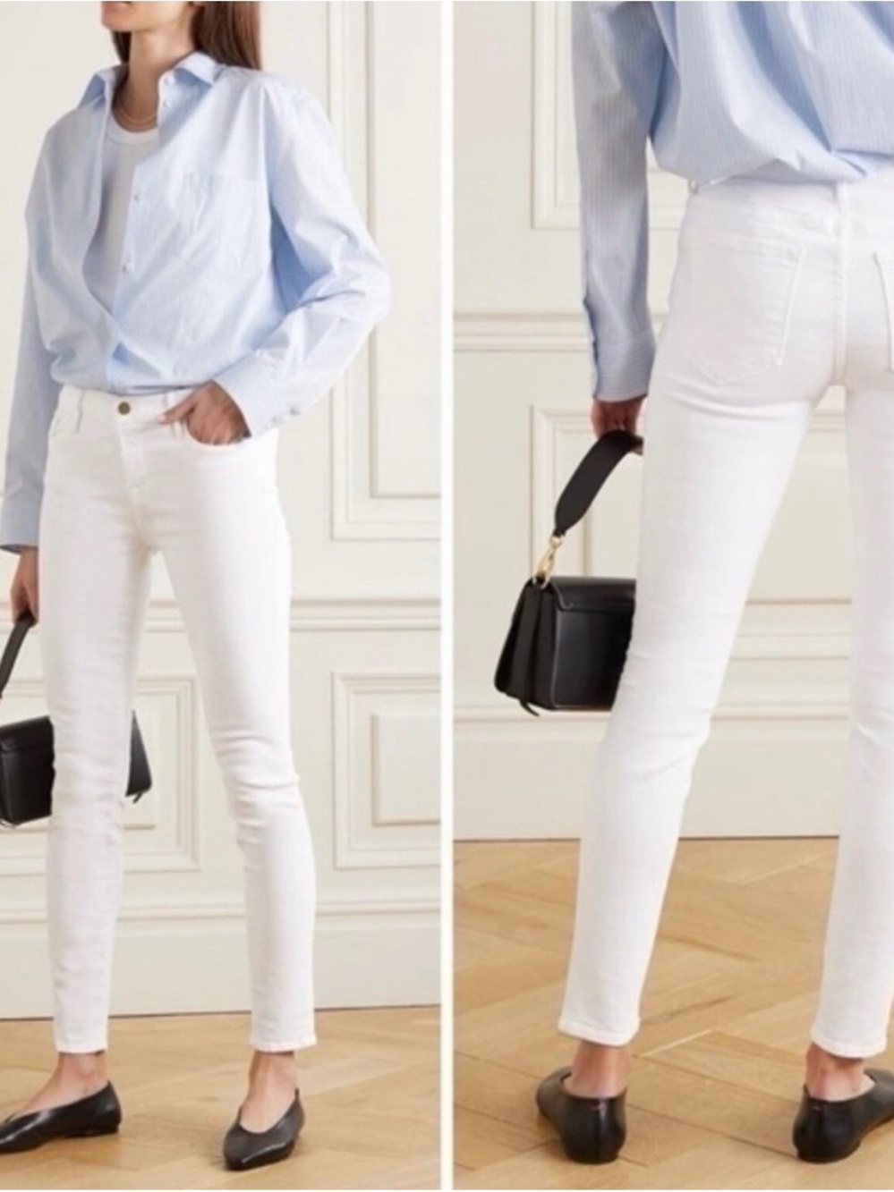 FRAME Le High Skinny Jeans – White – Size 25 – Altered 27.5” Inseam
